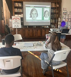 Students sharpen their observational skills during Forensic Art software exercise.